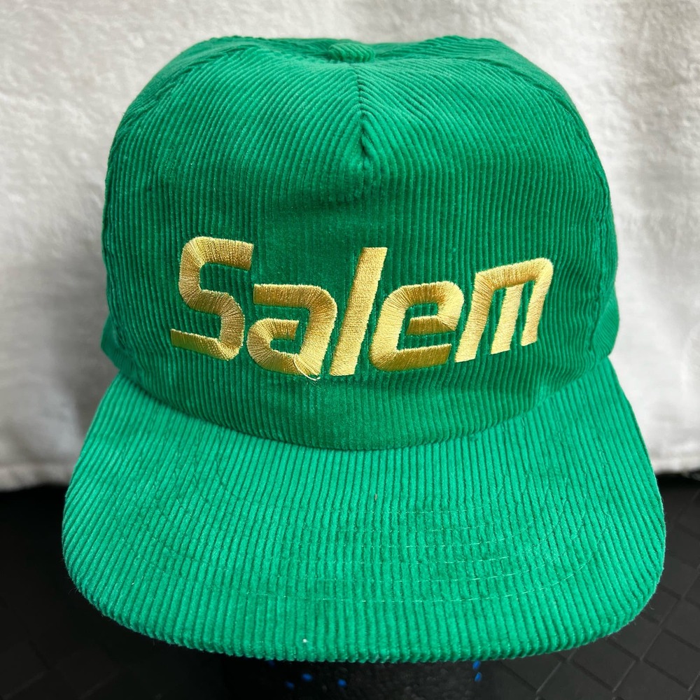 Salem Cigarettes Vintage Baseball Cap Hat Green Corduroy Adjustable Snapback